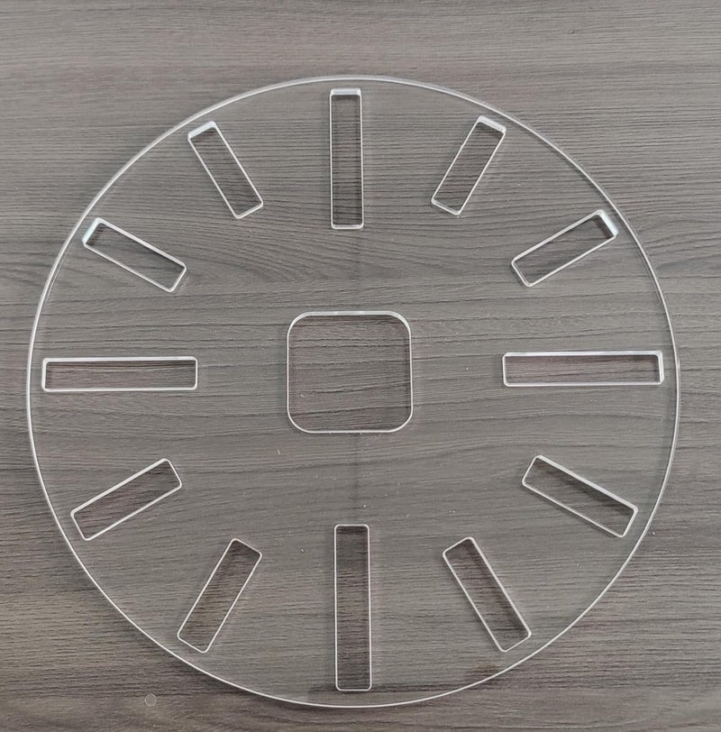 KINGRIA 10" Calibre Clock Template Handle Router Template Woodworking 1/4'' Thick DIY Clock Board with Dials Acrylic Inlay Clock Template - Image 1